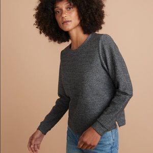 Marine Layer Chill Textured Sweatshirt in Anthracite Black White size Small